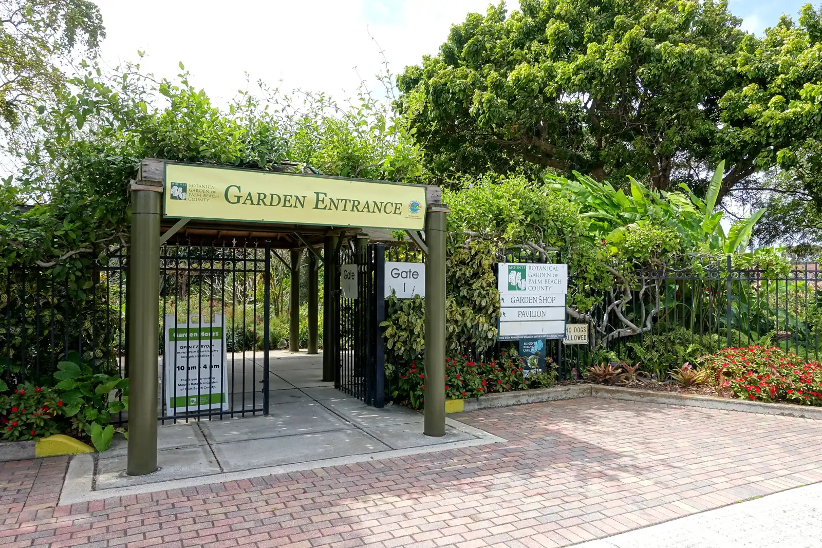 The garden entrance at Mounts Botanical Garden on North Military Trail in West Palm Beach.
