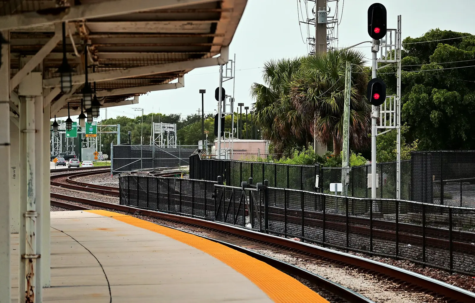 The platform at the historic Seaboard station on Tamarind Avenue, West Palm Beach's Tri-Rail and Amtrak stop.