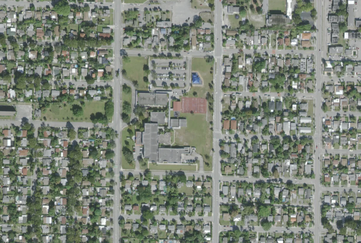 Belvedere Elementary's campus on Parker Avenue in West Palm Beach, seen from the air
