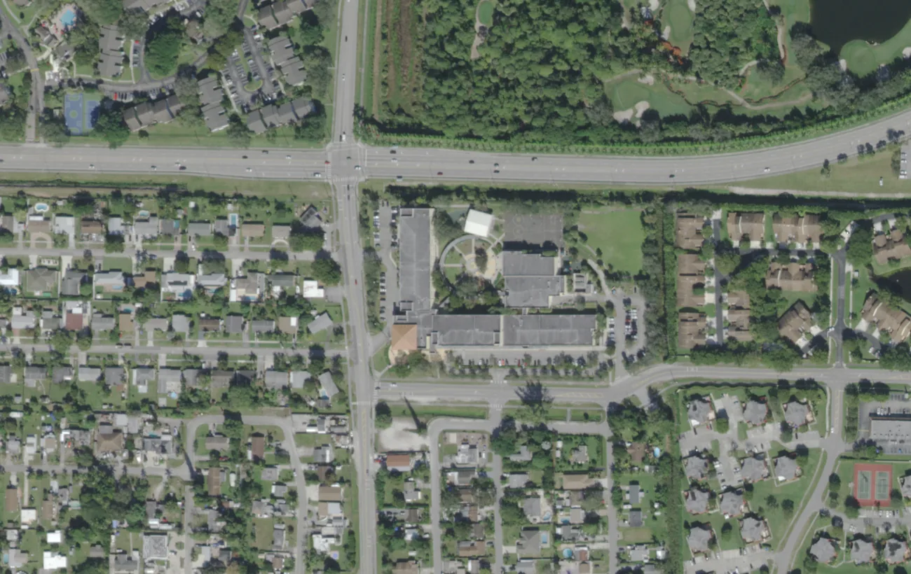 Berkshire Elementary's campus on South Kirk Road west of West Palm Beach, seen from the air
