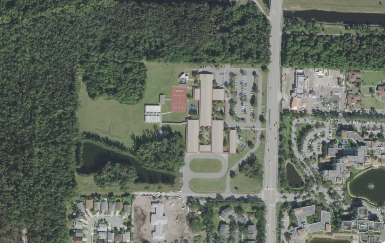 Egret Lake Elementary's campus on 47th Place North in West Palm Beach, seen from the air