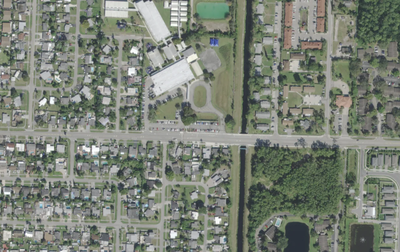 Forest Hill Elementary's campus on Purdy Lane west of West Palm Beach, seen from the air