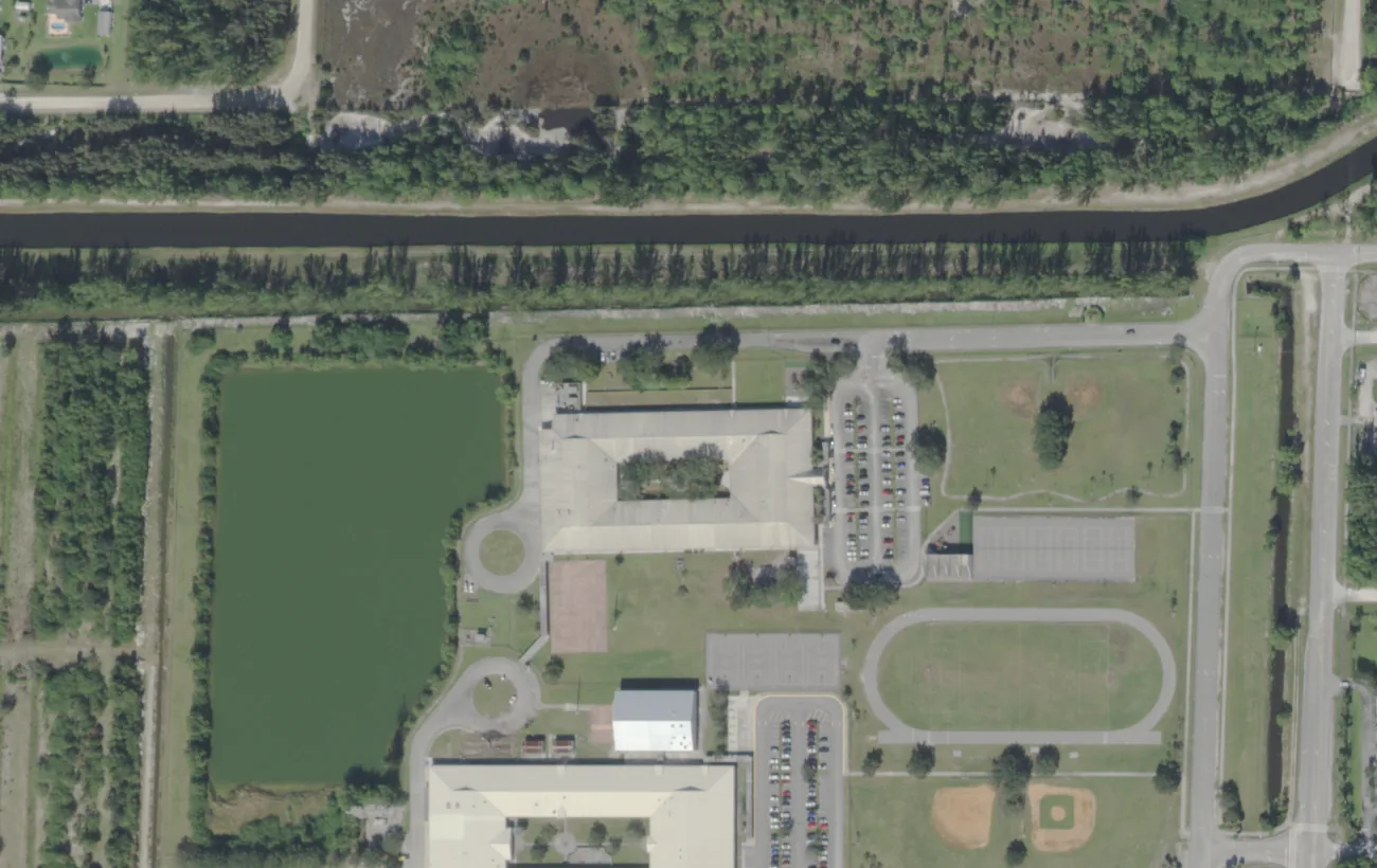Golden Grove Elementary's campus on 140th Avenue North in Westlake, seen from the air