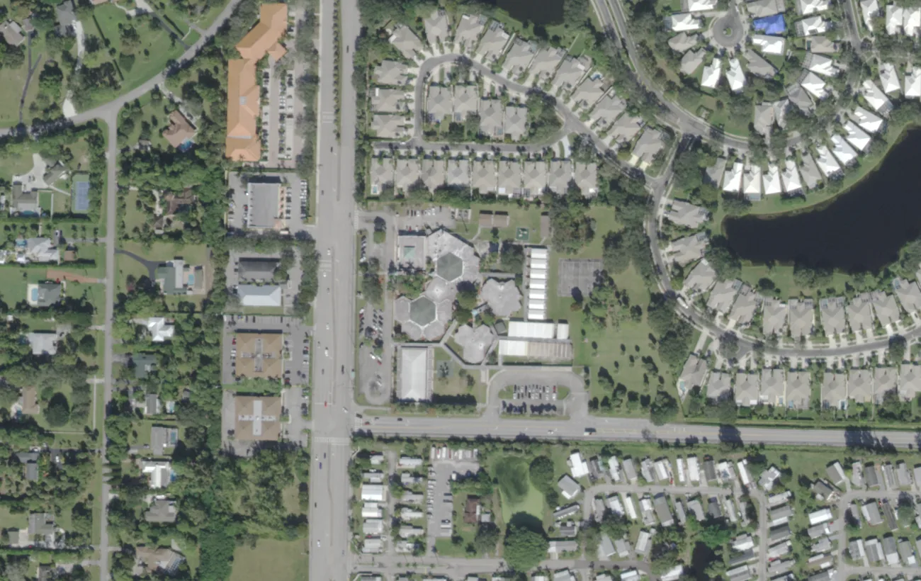 Grove Park Elementary's campus on North Military Trail north of West Palm Beach, seen from the air