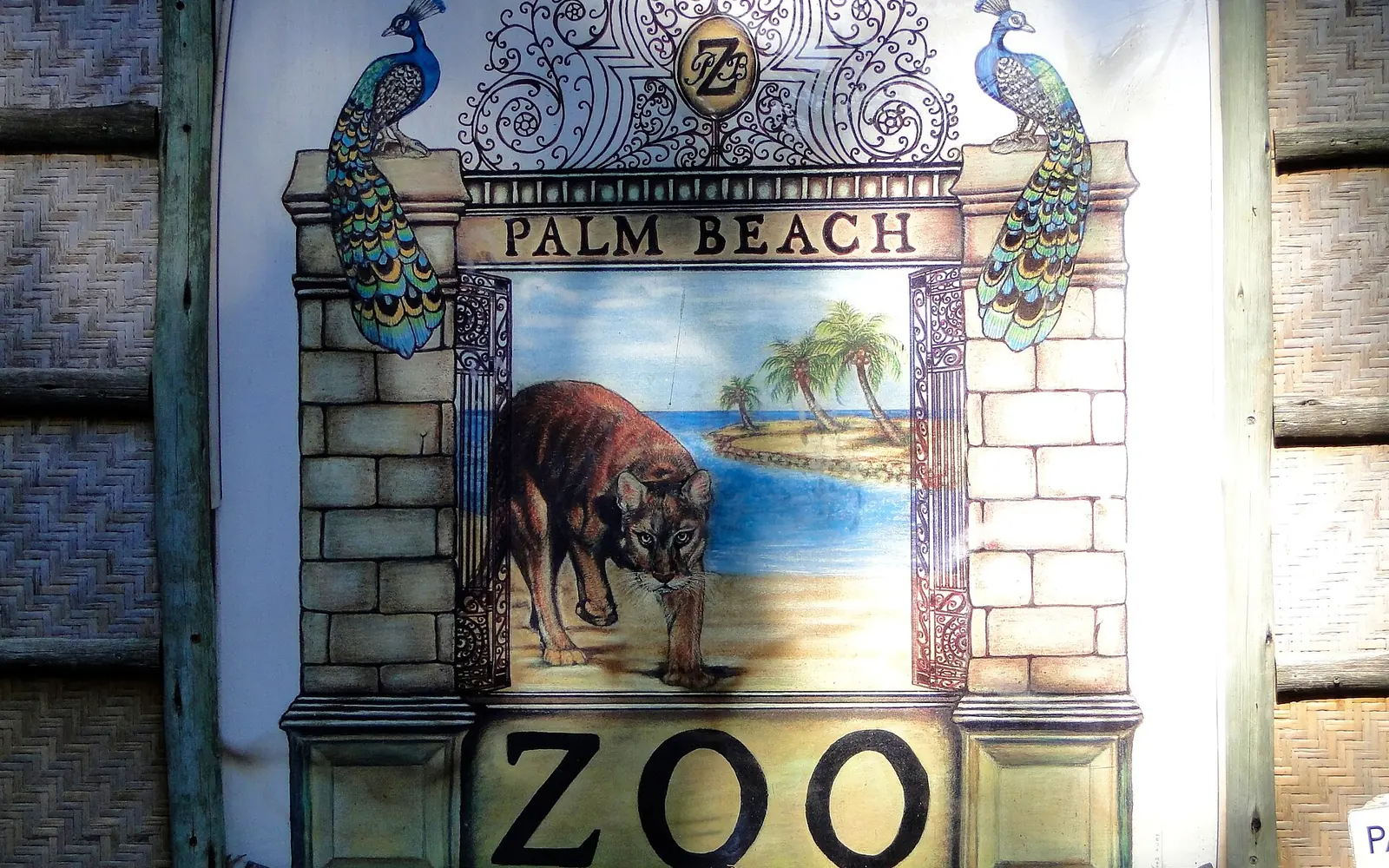 The entrance sign at the Palm Beach Zoo in Dreher Park on Summit Boulevard, about a mile east of the school